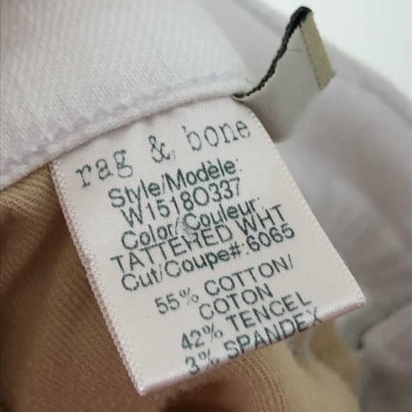 Rag & bone 32 dash slouchy skinny jeans white distressed W1518O337 - Picture 7 of 8